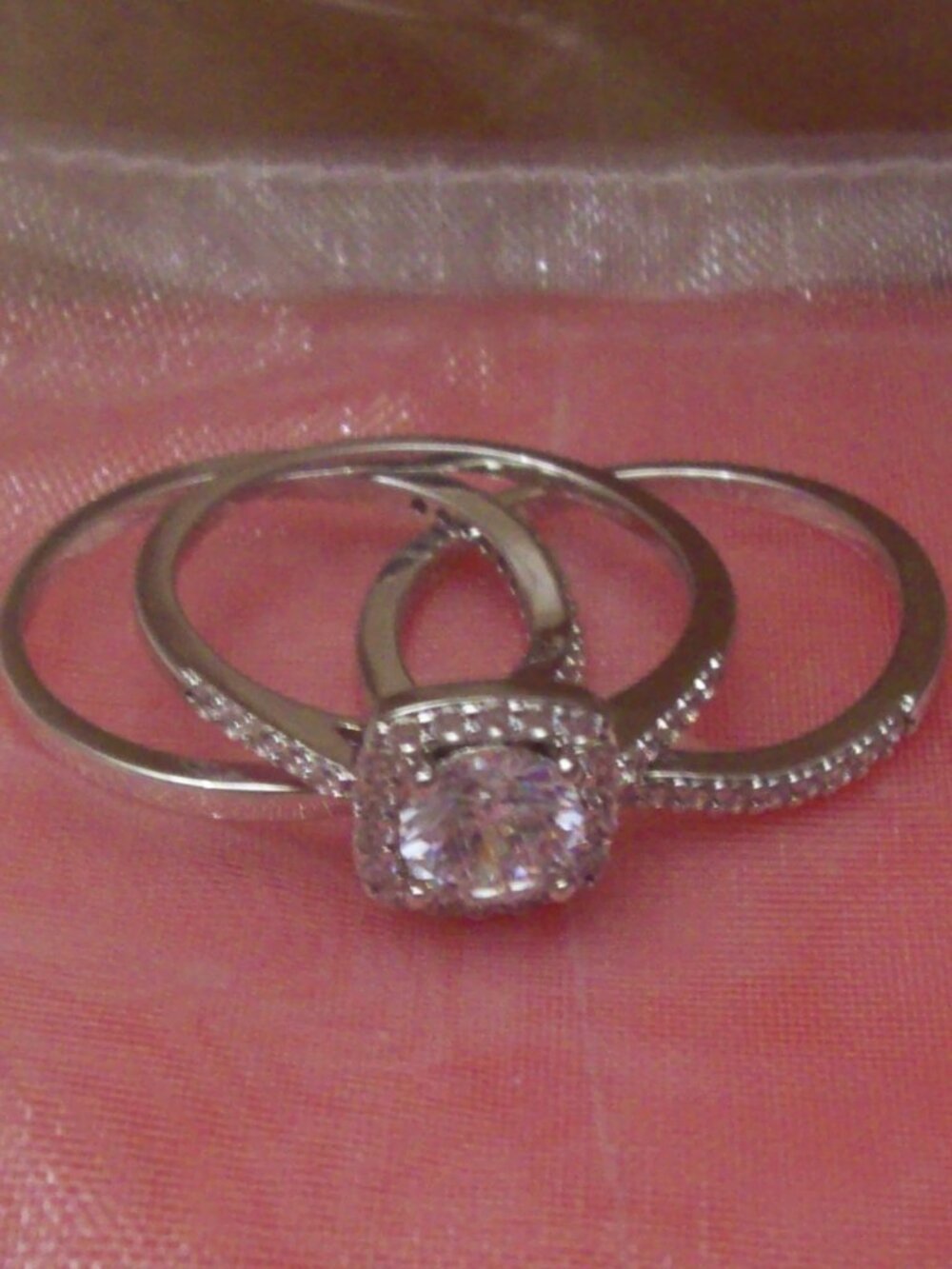 Stunning Women's Cubic Zirconium Wedding Set, Size 10, NWOT - Picture 3 of 6